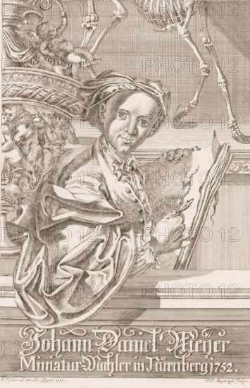 Portrait of Johann Daniel Meyer, print, printmaker: Johann Daniel Meyer, after drawing by Carl