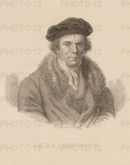 Portrait of Christian Haldenwang, print, printmaker: Charles Louis Schuler, 1827, paper, chine