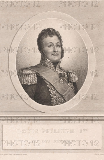 Portrait of King Louis Philippe I, print, printmaker: Octave Tassaert, publisher: V. Rosselin,