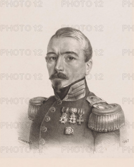 Self-portrait, print, printmaker: Christian Heinrich Gottlieb Steuerwald, Dordrecht, 1847, paper,