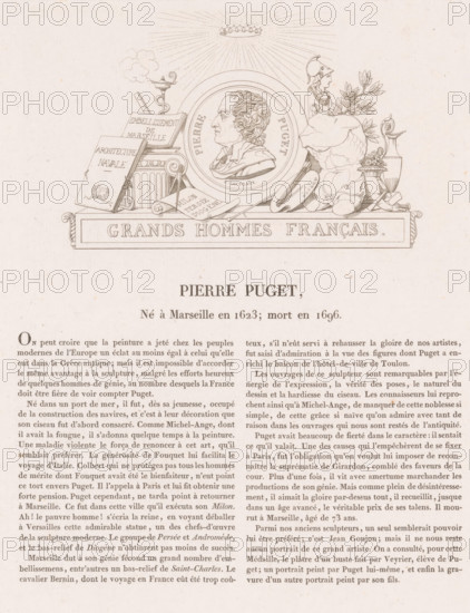 Pierre Puget, Portrait of Pierre Paul Puget, Galerie métallique des grands hommes français, Gallery