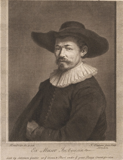 Ex Museo An: Cousin, Portrait of Herman Doomer, print, printmaker: Nicolas-Gabriel Dupuis, London,