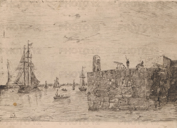 Harbour of La Goulette, Souvenirs from Tunis, print, printmaker: Vicomte Arthur-Jean Le Bailly