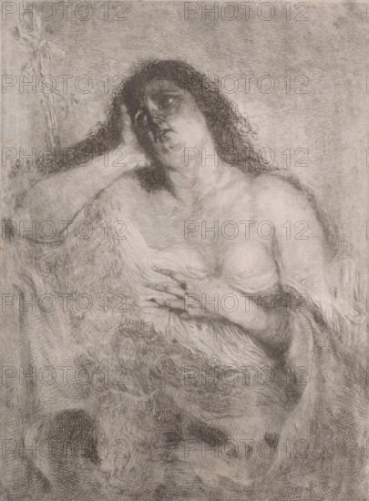 Penitent Mary Magdalene, print, printmaker: Frédérique Émile Auguste O'Connell-Miethe, after design