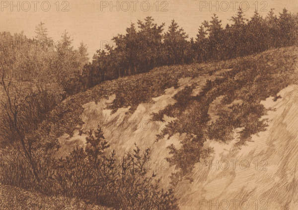 View of a sand quarry near Uccle, Uccle, print, annotation: '2eme etat, trois epreuves de cet