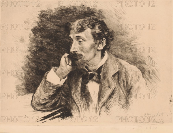 Portrait of Louis Artan de Saint-Martin, print, annotation: '2me etat', printmaker: Louise Danse