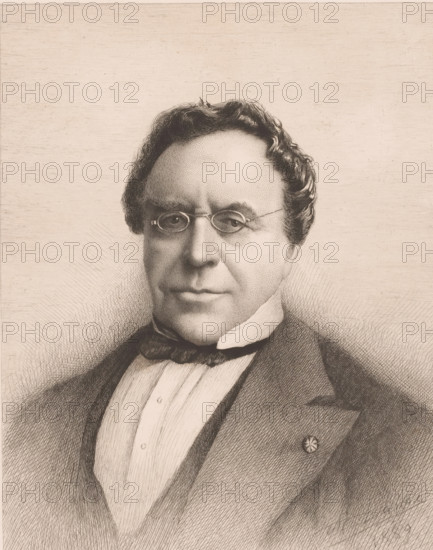 Portrait of Emile Masquelier, alderman of Mons, print, printmaker: Auguste Danse, 1889, paper,
