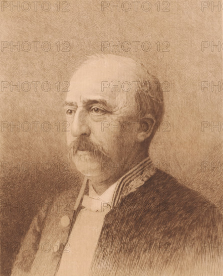 Portrait of Jules Audent, mayor of Charleroi, three-quarters to the left, print, annotation: '2eme
