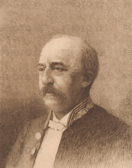 Portrait of Jules Audent, mayor of Charleroi, three-quarters to the left, print, annotation: '3eme