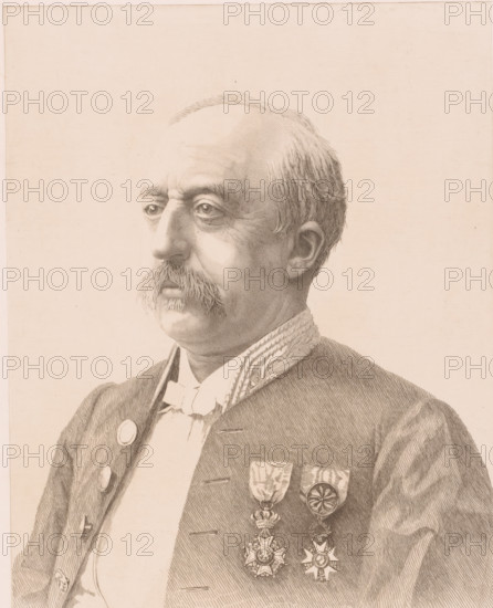 Les concitoyens, Portrait of Jules Audent, mayor of Charleroi, three-quarters to the left, print,