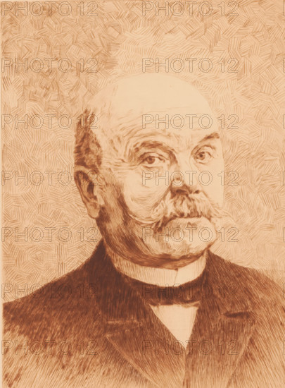 Portrait of Victor Gillieaux, to the right, Gilliaeaux maitre de forges, print, annotation: '1er