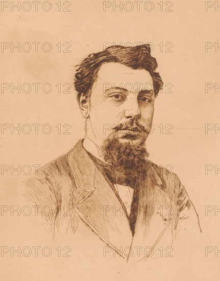 Portrait of the eldest son of Victor-Charles Mahillon, print, watermark: 'Van Gelder Zonen',