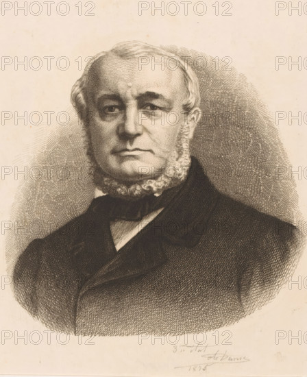 Portrait of BNJ Olin, print, annotation: '4 expl', annotation: '3me état', printmaker: Auguste