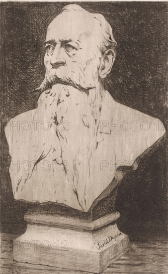 Bust of an unknown man with a long beard and a mustache, print, mark: '... 22', printmaker: Josué