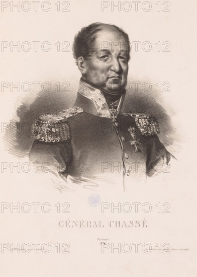 Général Chassé, Portrait of David Hendrik Chassé, print, Series number, 4, printmaker: Bernard