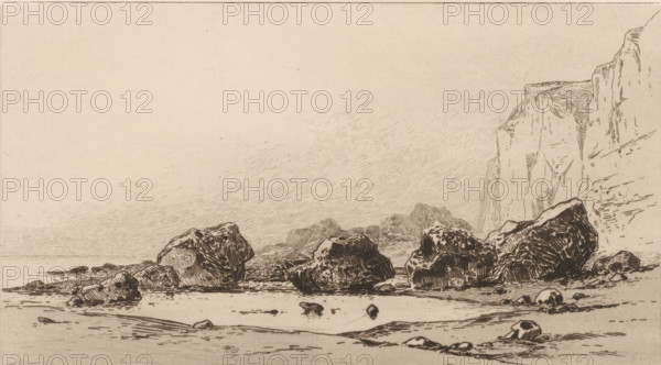 Eboulement de rochers près de Veules (original title), Boulders at Veules, Souvenir du Hâvre