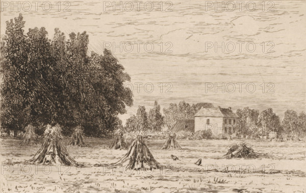 Landscape with sheaves of corn, Le chateau de Noord-Denringen (this Count's House) (original