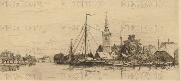 View of Overschie, Le village d'Overschie (original title), La Hollande (original series title),