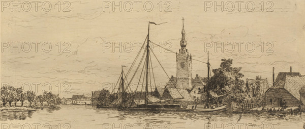 View of Overschie, Le village d'Overschie (original title), La Hollande (original series title),