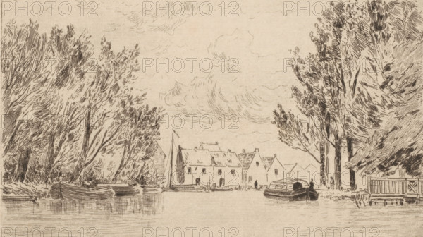 View of Crooswijk, Crooswijh (Faubourg de Rotterdam) (original title), print, View of the Crooswijk
