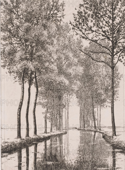 Landscape with river, print, inscription: '1e Etat', printmaker: Alfred Elsen (signed by artist),