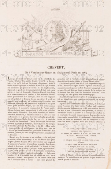 Portrait of François de Chevert, Chevert, Gallery of medals with French greats, Galerie métallique