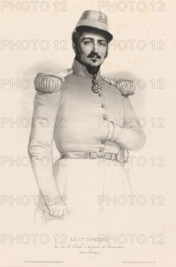 Portrait of Colonel Michel Combes, Le C.el Combes, print, Series number, 17, printer (person):
