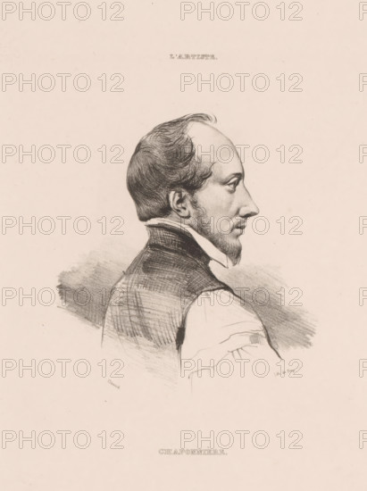 Chaponnière, Portrait of Jean-Étienne Chaponnière, print, printmaker: Pierre François Eugène