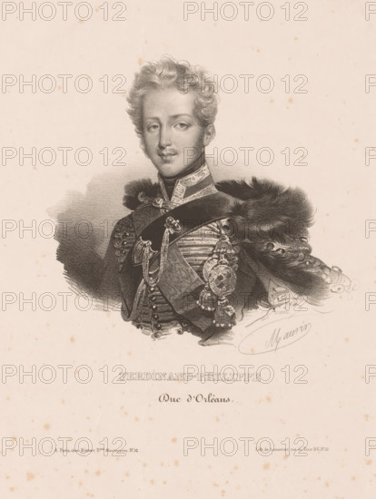 Portrait of Ferdinand-Philippe, Duke of Orléans, Ferdinand-Philippe, duc d'Orléans, print,