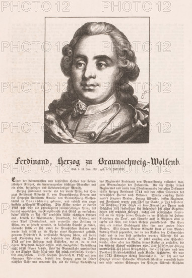 Portrait of Ferdinand Duke of Brunswick-Wolfenbüttel, Portraits of German monarchs, print, book