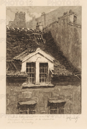 Exterior view of the window of a room in the Hôtel de Francfort, Street views of Paris, Le vieux