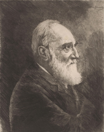 Portrait of an unknown bearded man, print, printmaker: Willem Lamorinière, 1880 - 1911, paper,
