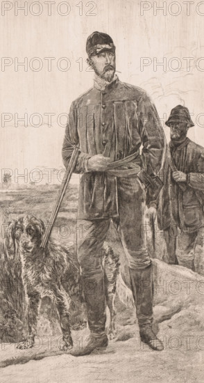 Hunter's portrait by Constant Van den Berghe, print, annotation: '1er Etat de la planche',
