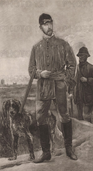 Hunter's portrait by Constant Van den Berghe, print, printmaker: Frans Lauwers (signed by artist),