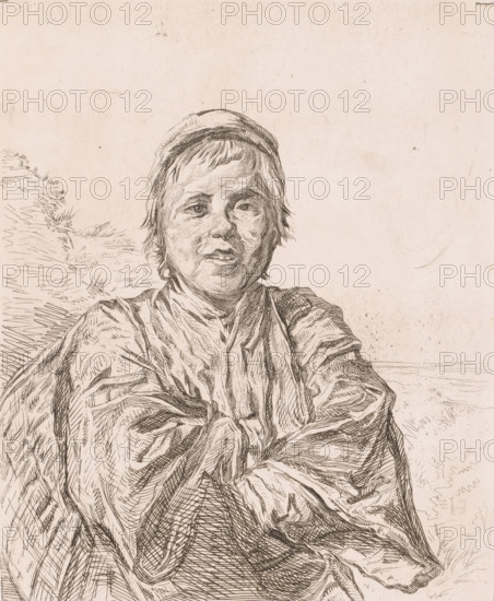 Young fisherman, print, annotation: '1er Etat', printmaker: Frans Lauwers (signed by artist), after