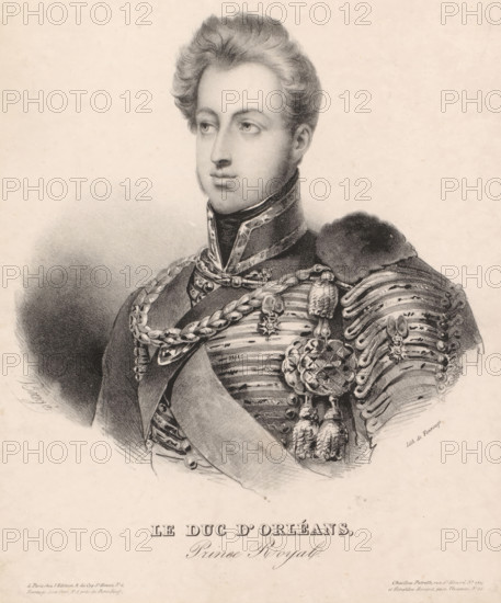 Le duc d'Orléans, Prince Royal, Portrait of Ferdinand-Philippe d'Orléans, print, book illustration,