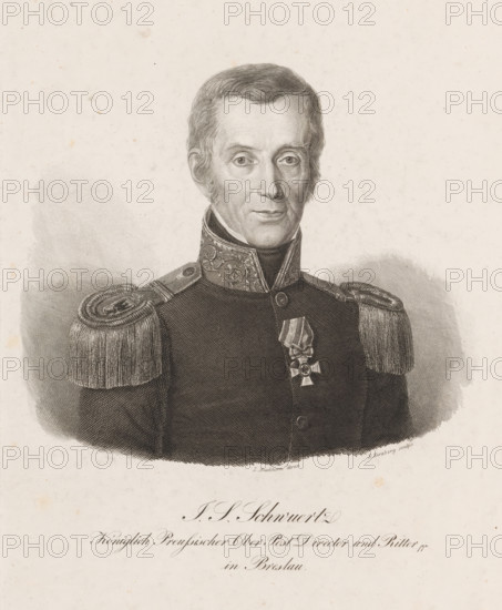 Portrait of IS Schwertz, print, printmaker: Robert Hertzberg, printer (person): Ludwig Buchhorn,
