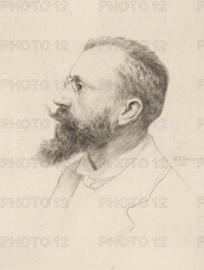 Portrait of Pol de Mont, print, printmaker: Philip Zilcken, 1890 - 1913, paper, drypoint, intaglio