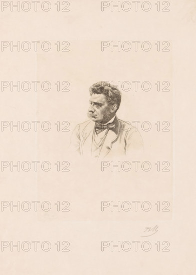 Portrait of Louis Hymans, print, printmaker: Jean-Baptiste Meunier (signed by artist), 1831 - 1900,