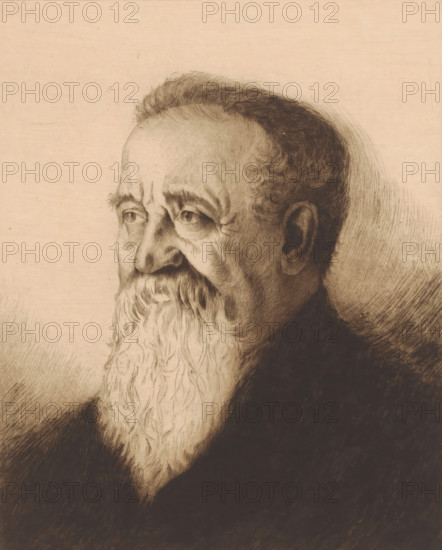 Portrait of an unknown man, print, printmaker: Georges Montenez (signed by artist), after design by