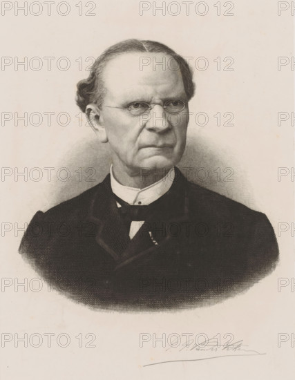 Portrait of an unknown man, print, printmaker: Willem Philip van der Veken (signed by artist), 1873