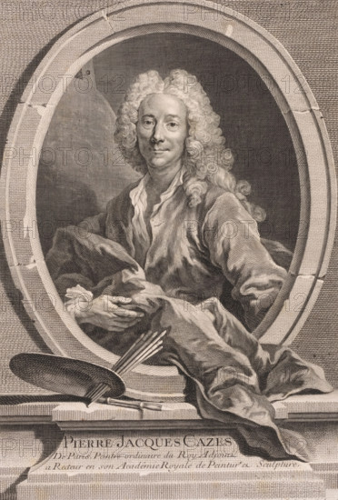 Portrait of Pierre-Jacques Cazes, Pierre Jacques Cazes, print, printmaker: Jacques-Philippe Le Bas,