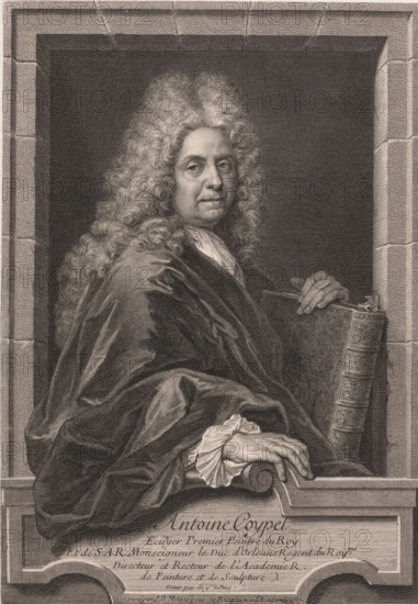 Portrait of Antoine Coypel, Antoine Coypel, print, printmaker: Jean Baptiste Massé, 1717, paper,