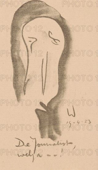 Caricature of a journalist, Idealists II and Further Notes (original series title), print, At the