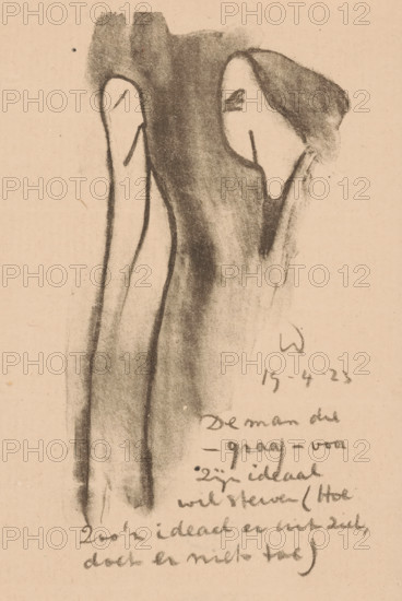 Two abstracted figures, Idealists II and further Marginal Notes (original series title), print, At