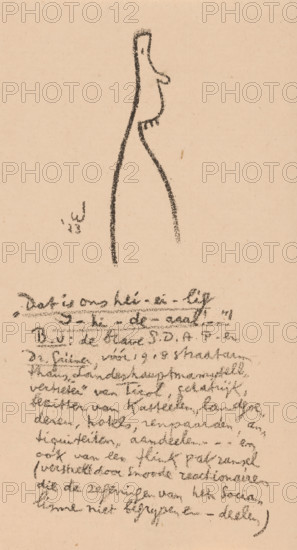 Caricature figure, Idealists II and Further Notes (original series title), print, At the bottom of
