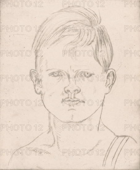 Portrait of an unknown boy, print, number: '1', printmaker: Joseph Henry Gosschalk (signed by