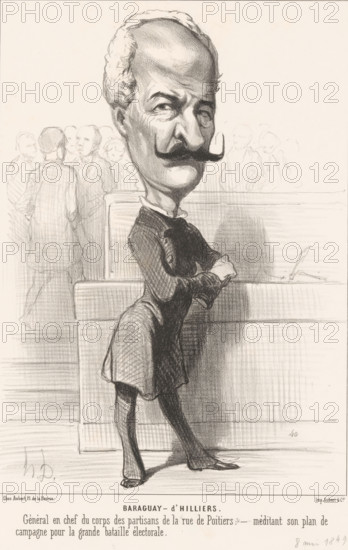 Caricature of Achille, comte Baraguay d'Hilliers, Baraguay-d'Hilliers, Caricatures of