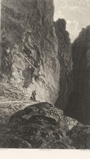 Les rochers, Cave entrance with sentry, Les artistes anciens et moderns, Ancient and contemporary