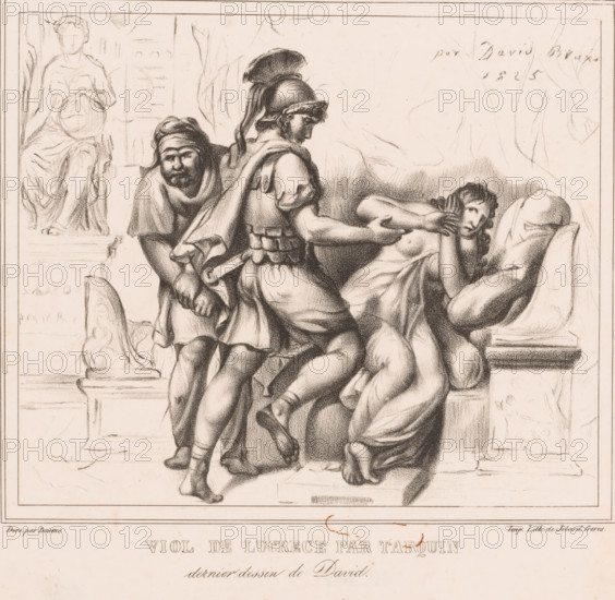 Sextus Tarquinius and Lucretia, Viol de Lucrece par Tarquin, print, Sextus Tarquinius is about to